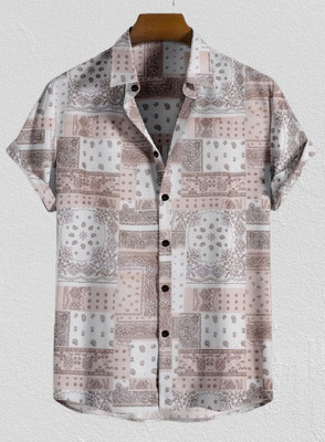 Arth Enterprise Men Printed Casual Brown Shirt