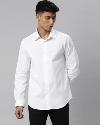 RARE RABBIT Men Solid Casual White Shirt