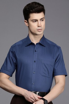 LOUIS PHILIPPE Men Self Design Formal Blue Shirt