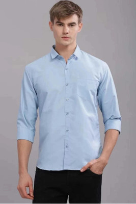 METRONAUT Men Solid Casual Blue Shirt