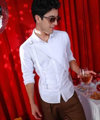 CAMPUS SUTRA Men Solid Casual White Shirt