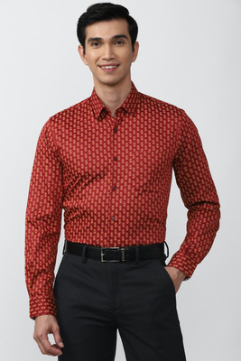 PETER ENGLAND Men Printed Formal Maroon Shirt