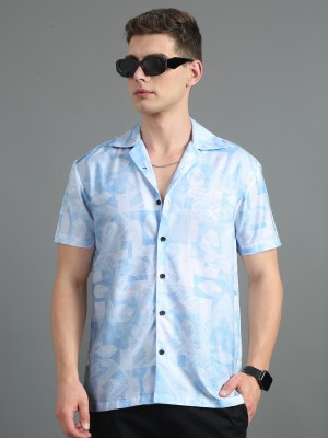 Paul Street Men Printed Casual Blue Shirt