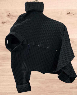 Proshoes Men Self Design Casual Black Shirt