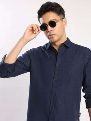 Roadster Men Solid Casual Dark Green Shirt