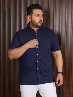bigbanana Men Striped Casual Dark Blue Shirt