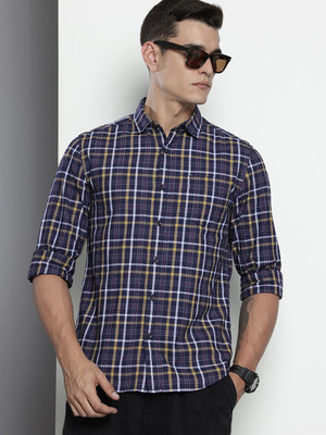 The Indian Garage Co. Men Checkered Casual Blue Shirt