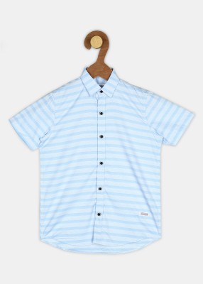 PROVOGUE Boys Striped Casual Blue Shirt