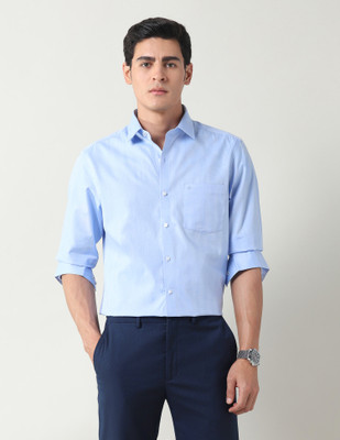 ARROW Men Solid Formal Blue Shirt