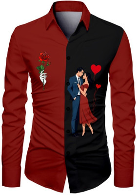 JRKENTERPRISE Men Printed Casual Maroon Shirt