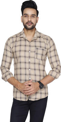 Studio-9 Men Checkered Casual Grey, Black Shirt