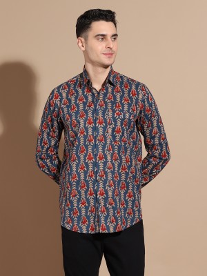 Stylebaazi Men Printed Casual Dark Blue Shirt