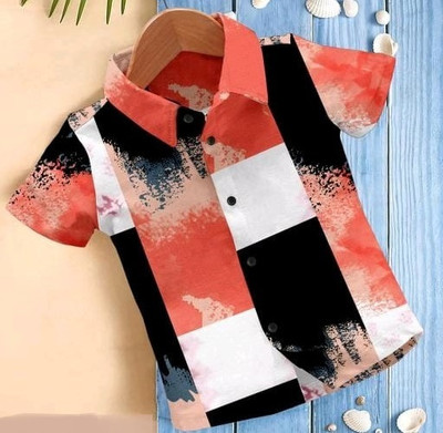 unic fashion Boys Printed Casual Black Shirt