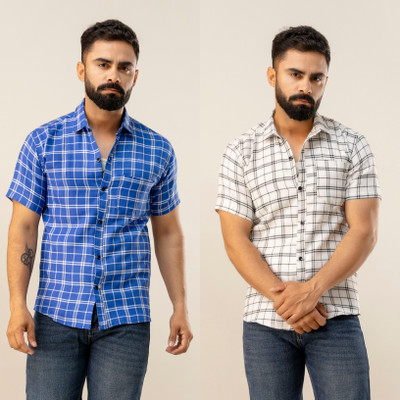 METRONAUT Men Checkered Casual Multicolor Shirt(Pack of 2)