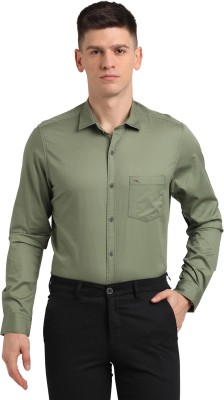 TURTLE Men Solid Formal Dark Green Shirt