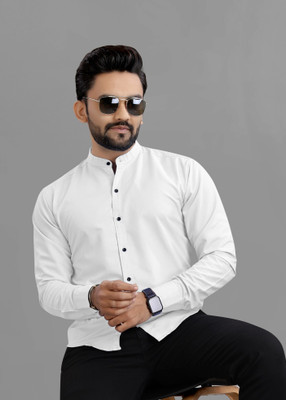 VTEXX Men Solid Formal White Shirt