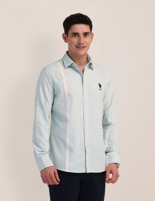 U.S. POLO ASSN. Men Solid Casual Green Shirt