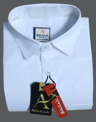 AbdullahFashion Men Solid Casual White Shirt