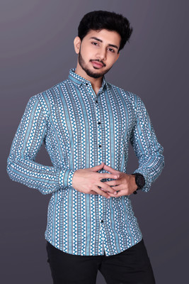 GCFAB Men Printed Casual Brown Shirt