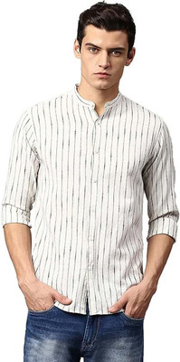 ashok kumar Men Striped Casual White Shirt