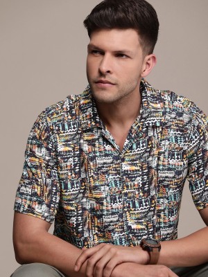 WROGN Men Printed Casual Blue Shirt