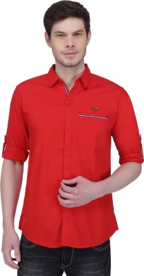 KUONS AVENUE Men Solid Casual Red Shirt