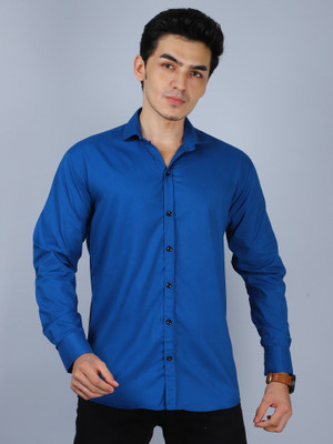 NARGHEISH NICE Men Solid Casual Blue Shirt