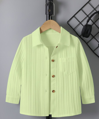 ISHREE Boys Self Design Casual White Shirt
