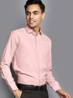 V-MART Men Solid Formal Pink Shirt