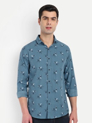 Valveera Men Printed Casual Grey Shirt