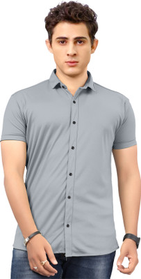 BUSCOT Men Solid Casual Grey Shirt