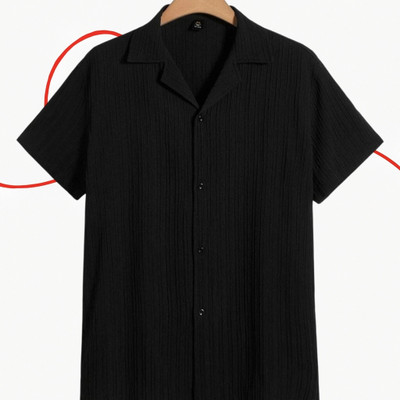 A Dearise Trend Men Self Design Casual Black Shirt