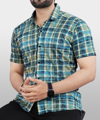 VeBNoR Men Printed Casual Blue Shirt