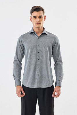 Snitch Men Solid Formal Grey Shirt