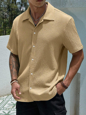 Balkrishna Creation Men Solid Casual Beige Shirt
