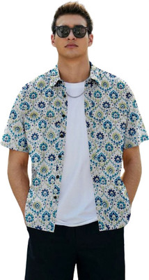 ALVIN ENTERPRISE Men Printed Casual Light Green Shirt
