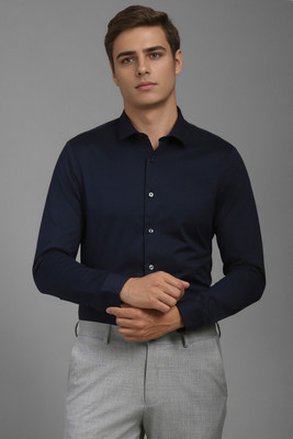 LOUIS PHILIPPE Men Solid Formal Blue Shirt
