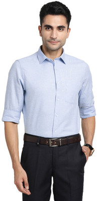 TURTLE Men Solid Formal Blue Shirt