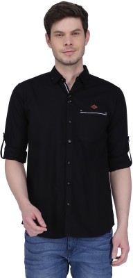 KUONS AVENUE Men Solid Casual Black Shirt