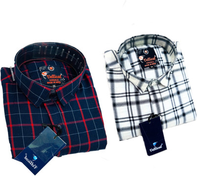 Vellical Men Checkered Casual Multicolor Shirt(Pack of 2)
