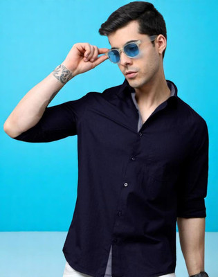 MANTRATREND Men Solid Casual Blue Shirt(Pack of 2)