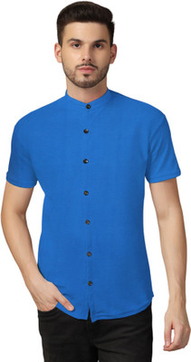 Blisstone Men Solid Casual Blue Shirt