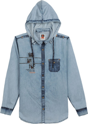 V-MART Boys Solid Casual Light Blue Shirt