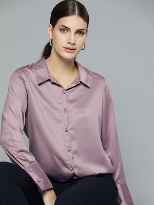 CHEMISTRY Women Solid Casual Purple Shirt
