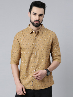 METRONAUT Men Printed Casual Khaki Shirt