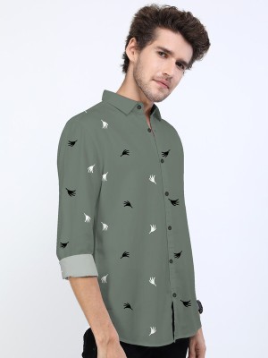 sadarshini fashion Men Printed Casual Green Shirt