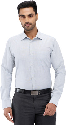 PARK AVENUE Men Self Design Formal Blue Shirt