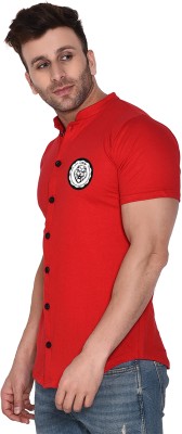 tfurnish Men Solid Casual Red Shirt