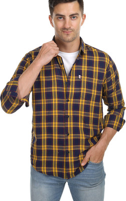 Ayansh Denix Men Solid Casual Yellow Shirt
