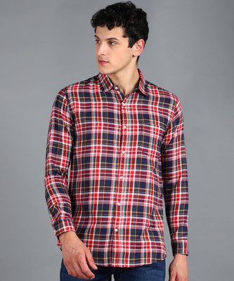 Urbano Fashion Men Checkered Casual Red Shirt